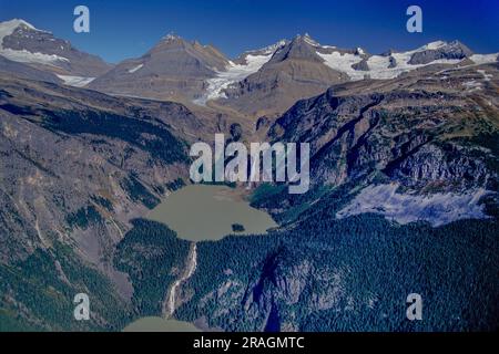 Luftaufnahme des Cummins Lakes Provincial Park, Rocky Mountains, BC, Kanada Stockfoto