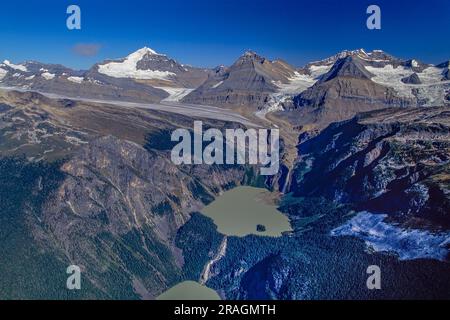 Luftaufnahme des Cummins Lakes Provincial Park, Rocky Mountains, BC, Kanada Stockfoto