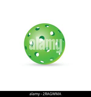 Pickleball, grüner Ball mit Schatten Stock Vektor