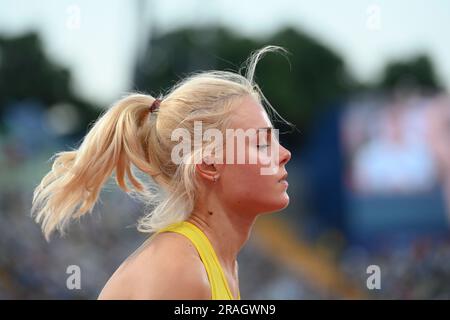 Julia Levchenko (Ukraine). High-Jump-Frauen. Europameisterschaft München 2022 Stockfoto