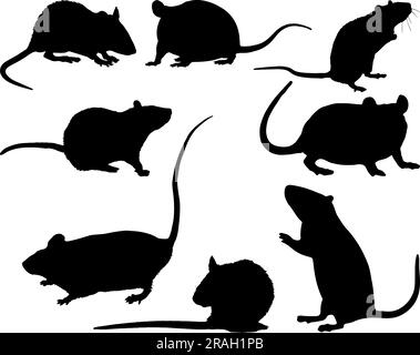 Satz Rat Silhouette Stock Vektor