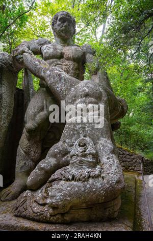 Der Monsterpark, auch Sacro Bosco oder Villa delle Meraviglie, Bomarzo, Viterbo, Lazio, Italien genannt Stockfoto