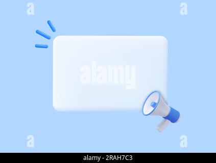 3D Megaphon mit Sprechblasennachricht Stock Vektor