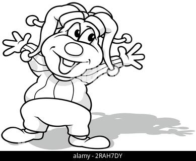 Zeichnung eines Zirkusclowns mit offenen Armen Stock Vektor