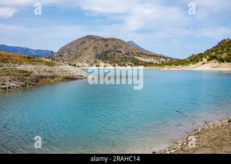 Blick auf das Amadorio-Reservoir in Villajoyosa (Alicante, Spanien) Stockfoto