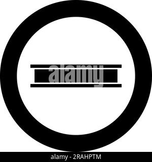 Trägerträger I-Träger Stahlschiene für das Bauwesen Metallindustrie Konzeptbaustoff Symbol in kreisförmigem, schwarzem Vektor Stock Vektor