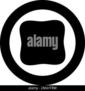 Quadrate haben abgerundete Ecken Rechtecksymbol in Kreis rund schwarz Vektor Abbildung Vollbild Umriss einfach Stock Vektor