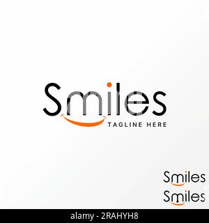 Logo-Design Grafikkonzept kreativ Abstraktes Premium-Vektorpapier Schriftart MIT LÄCHELNDEM Mund. Mit Typografie-Stimmung verbunden. Glücklich Stock Vektor