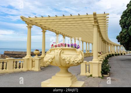 Wunderschöne Pergola an der Promenade von Foz in Porto Portugal am Meer Stockfoto