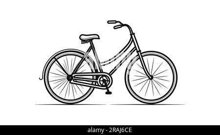 Fahrradsymbol. Flache Abbildung in schwarzer Farbe auf weißem Hintergrund Stock Vektor