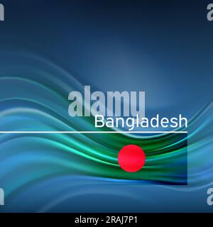 Hintergrund der Flagge Bangladeschs. Abstrakte flagge bangladeschs am blauen Himmel. Nationales Weihnachtskartendesign. Banner, poster aus bangladesch, patriotische Tarnung Stock Vektor