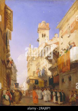 Corso Sant'Anastasia, Verona, mit dem Palast von Prinz Maffei 1826; Vereinigtes Königreich von Richard Parkes Bonington Stockfoto