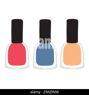Nagellack Farbe flacher Vektor auf weißem Hintergrund. Make-up-Artikel im Cartoon-Stil. Stock Vektor