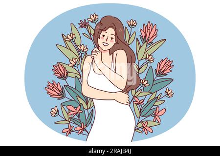 Multiethnische Hände mit großem Herzen, die Respekt und Liebe zeigen. Verschiedene multirassische Menschen zeigen Fürsorge und Unterstützung. Freundschaft und Zweisamkeit. Flache Vektorgrafik. Stock Vektor