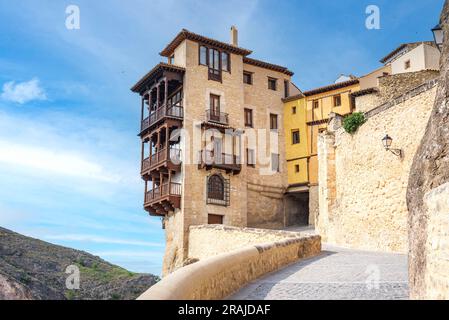 Casas colgadas - Hängehäuser in Cuenca, Castilla-La Mancha, Spanien Stockfoto