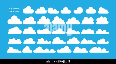 Modernes abstraktes Design mit flachem Cloud-Logo. Vorlagenpaket für digitales Cloud-Design Stock Vektor