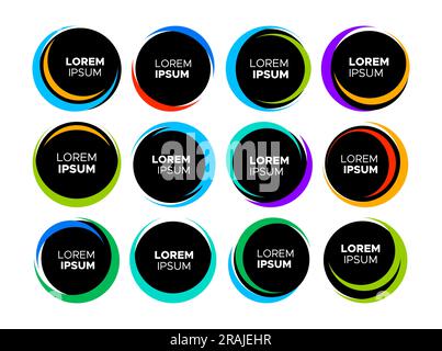 Farbenfrohes Design mit kreisförmigem Rand. Moderner Swoosh abstrakter Kreisrand. Stock Vektor