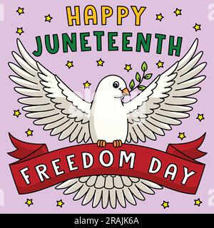 Happy Juneteenth Freedom Day – Farbiger Cartoon Stock Vektor