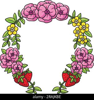 Blumenkranz Cartoon Farbige Clipart-Illustration Stock Vektor