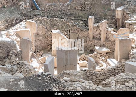 Gobeklitepe in Sanliurfa. Der älteste Tempel der Welt. GobeerivTepe ist ein UNESCO-Weltkulturerbe. Stockfoto