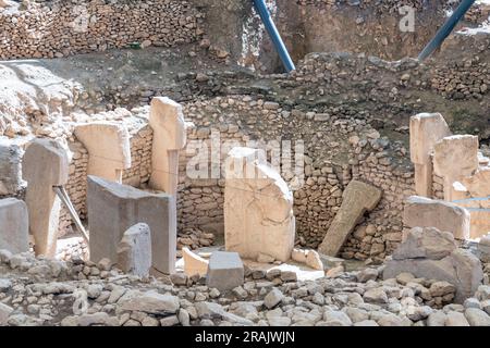 Gobeklitepe in Sanliurfa. Der älteste Tempel der Welt. GobeerivTepe ist ein UNESCO-Weltkulturerbe. Stockfoto