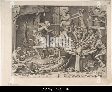 The Thin Kitchen 1563; Niederlande von Pieter Bruegel the Elder Stockfoto