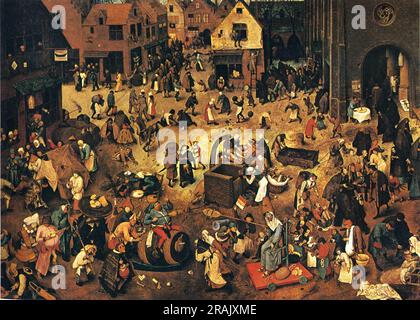 Der Kampf zwischen Karneval und der 1559. Fastenzeit von Pieter Bruegel dem Ältesten Stockfoto