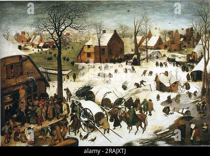 Volkszählung in Bethlehem 1566 von Pieter Bruegel dem Ältesten Stockfoto