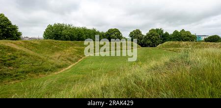 Maumbury Rings Roman Amphitheatre, Dorchester, Dorset, Großbritannien Stockfoto