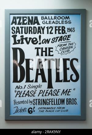 Mögliches gefälschtes Poster, das 1963 Im Azena Ballroom Gleadless in Sheffield Ein Konzert der Beatles anzeigte, das nie stattfand Stockfoto