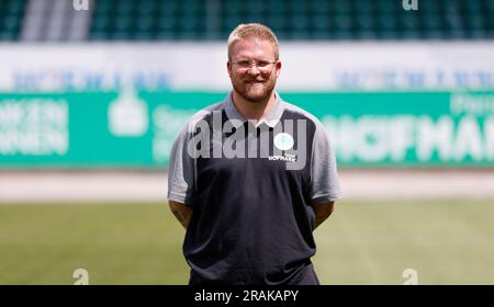 04. Juli 2023, Bayern, Fürth: Physiotherapeut Patrick Rutte (SpVgg Greuther Fürth) 04.07.2023, Fürth, Sportpark Ronhof, Thomas Sommer Foto: Heiko Becker/dpa Stockfoto