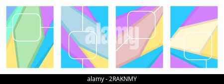 Set abstrakter geometrischer vertikaler Poster Stock Vektor