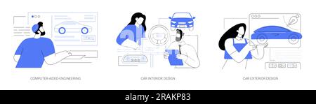 Fahrzeugdesign abstrakte Konzeptvektordarstellungen. Stock Vektor