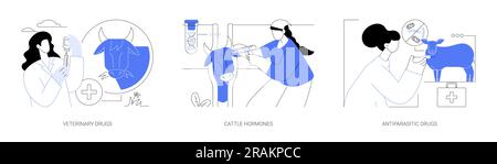 Arzneimittel für die Nutztierhaltung abstrakte Vektordarstellungen. Stock Vektor