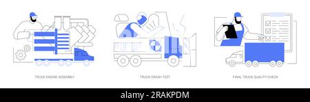 Abstrakte Konzeptdarstellungen für Lkw-Produktionslinien. Stock Vektor