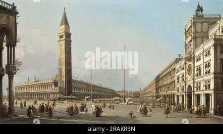 Piazza San Marco mit Blick nach Süden und Westen 1763 m vom Canaletto entfernt Stockfoto