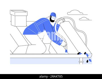 Abstrakte Konzept-Vektor-Illustration für die Reinigung von Dachrinnen. Stock Vektor