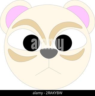 Lustiger Maulkorb eines Frettchen, Kinderzeichnung. Vektordarstellung Stock Vektor