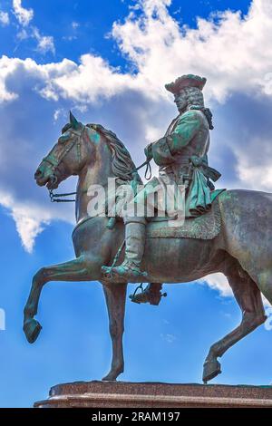 Wien, Österreich, Reiterstatue Detail des Monuments Maria Theresia Stockfoto