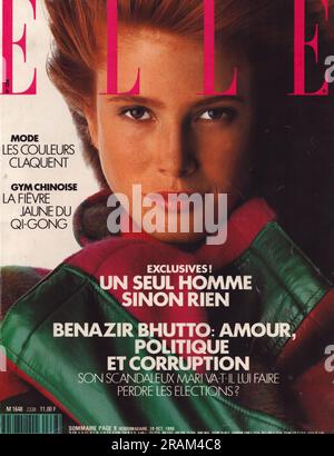 Elle Cover Französische Ausgabe Elle France 29 Okt 1990 Französische Elle Cover-Seite Vintage Elle Magazin Stockfoto