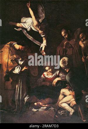 Geburt mit St. Francis und St. Lawrence 1609 von Caravaggio Stockfoto