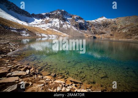 Lake Hope unter blauem Himmel | Uncompahgre National Forest, Colorado, USA Stockfoto