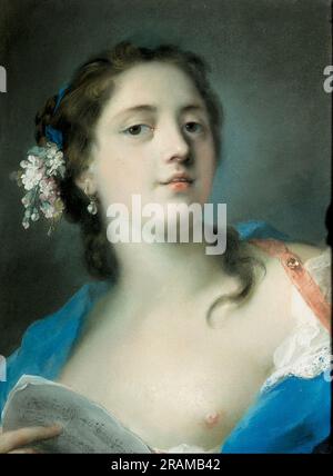 The Singer Faustina Bordoni mit einem Musical Score 1724 von Rosalba Carriera Stockfoto