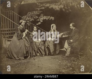 Dante Gabriel Rossetti mit seinen Schwestern Christina und Maria und ihrer Mutter Frances 1863 von Lewis Carroll Stockfoto