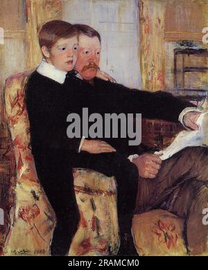 Porträt von Alexander J. Cassat und seinem Sohn Robert Kelso Cassatt 1885 von Mary Cassatt Stockfoto