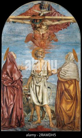 Heilige Dreifaltigkeit mit St. Jerome c.1453; Italien von Andrea del Castagno Stockfoto