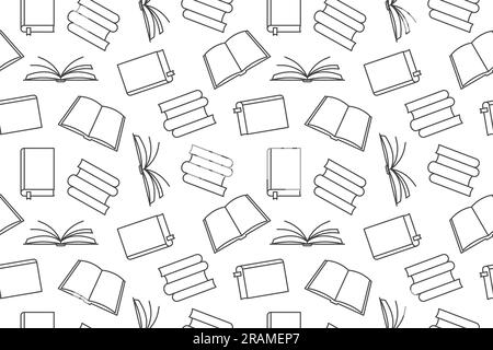 Nahtloses Muster mit Büchern, Bildung, Buchhandlung, Bibliothekskonzept - Vektordarstellung Stock Vektor