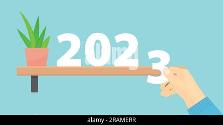 Neujahrskonzept 2023 - Vektordarstellung Stock Vektor