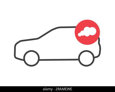 Kohlendioxid emittierendes Auto, Rauchsymbol - Vektordarstellung Stock Vektor