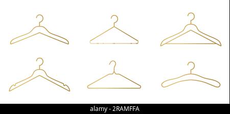 Satz goldener Stoffbügel – Vektordarstellung Stock Vektor